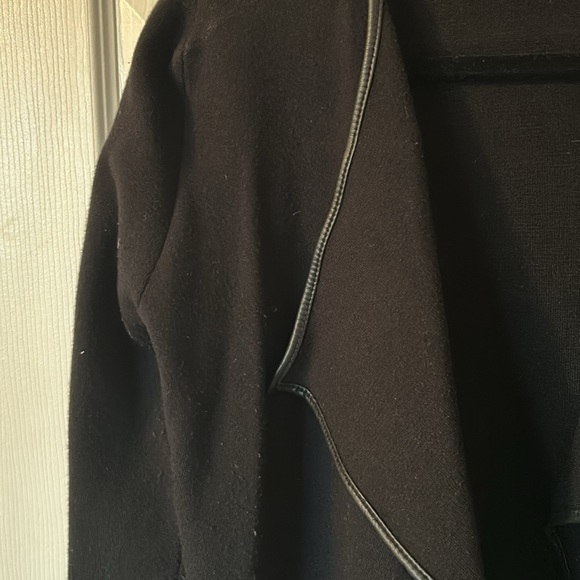 Zara Knit Cardigan with Faux Leather Piping - Picture 3 of 6